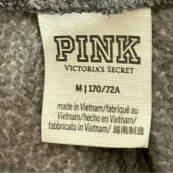 Victoria’s Secret Pink Leopard Thick Fleece Joggers Gray Black White Size Medium - Picture 6 of 14